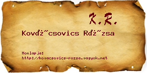 Kovácsovics Rózsa névjegykártya