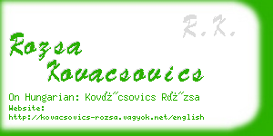 rozsa kovacsovics business card